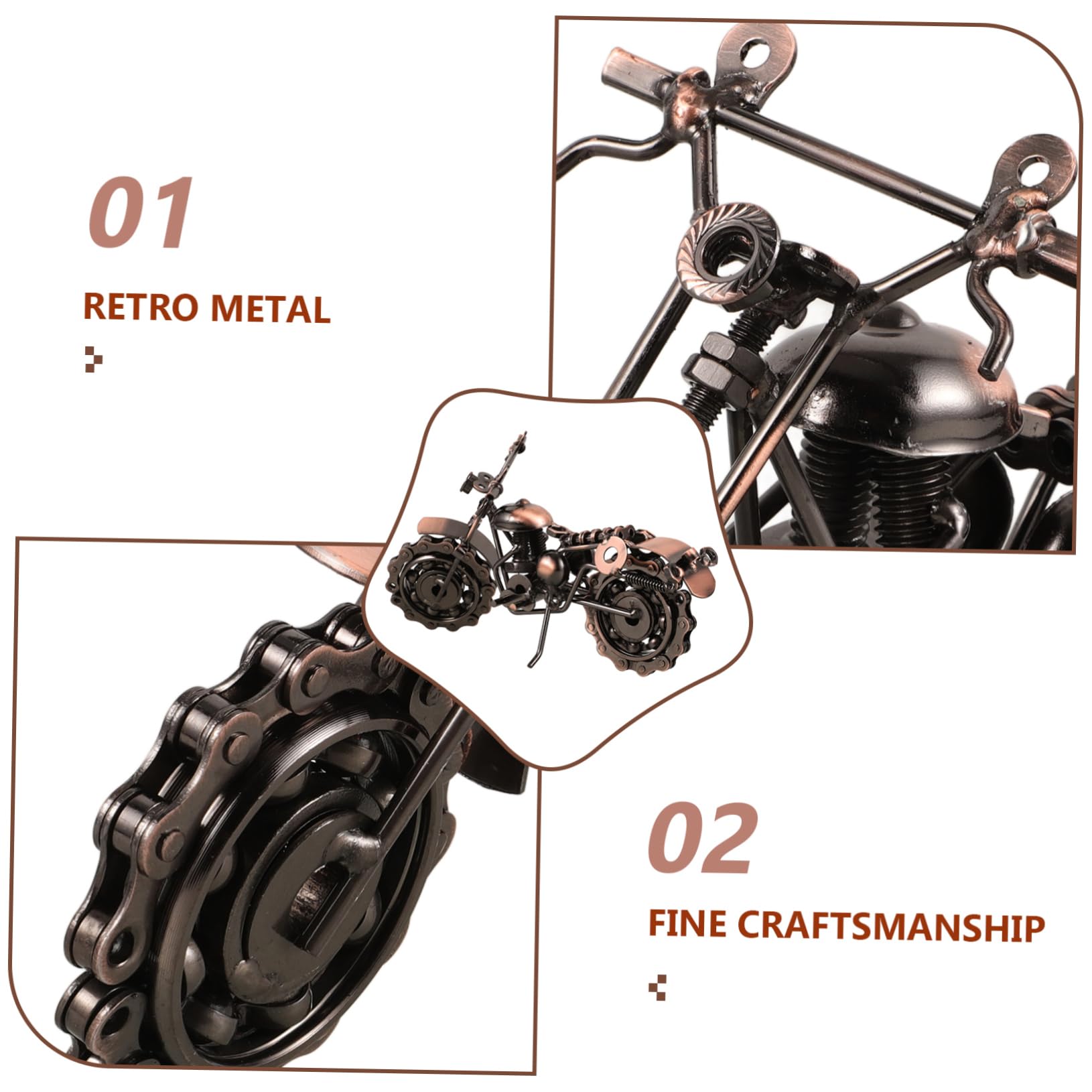 Motorrad Skulptur aus Eisenlegierung im Vintage Stil Dekoratives Kunsthandwerk Robust und Leicht Beschädigt als Schreibtisch oder Wohnzimmerschmuck
