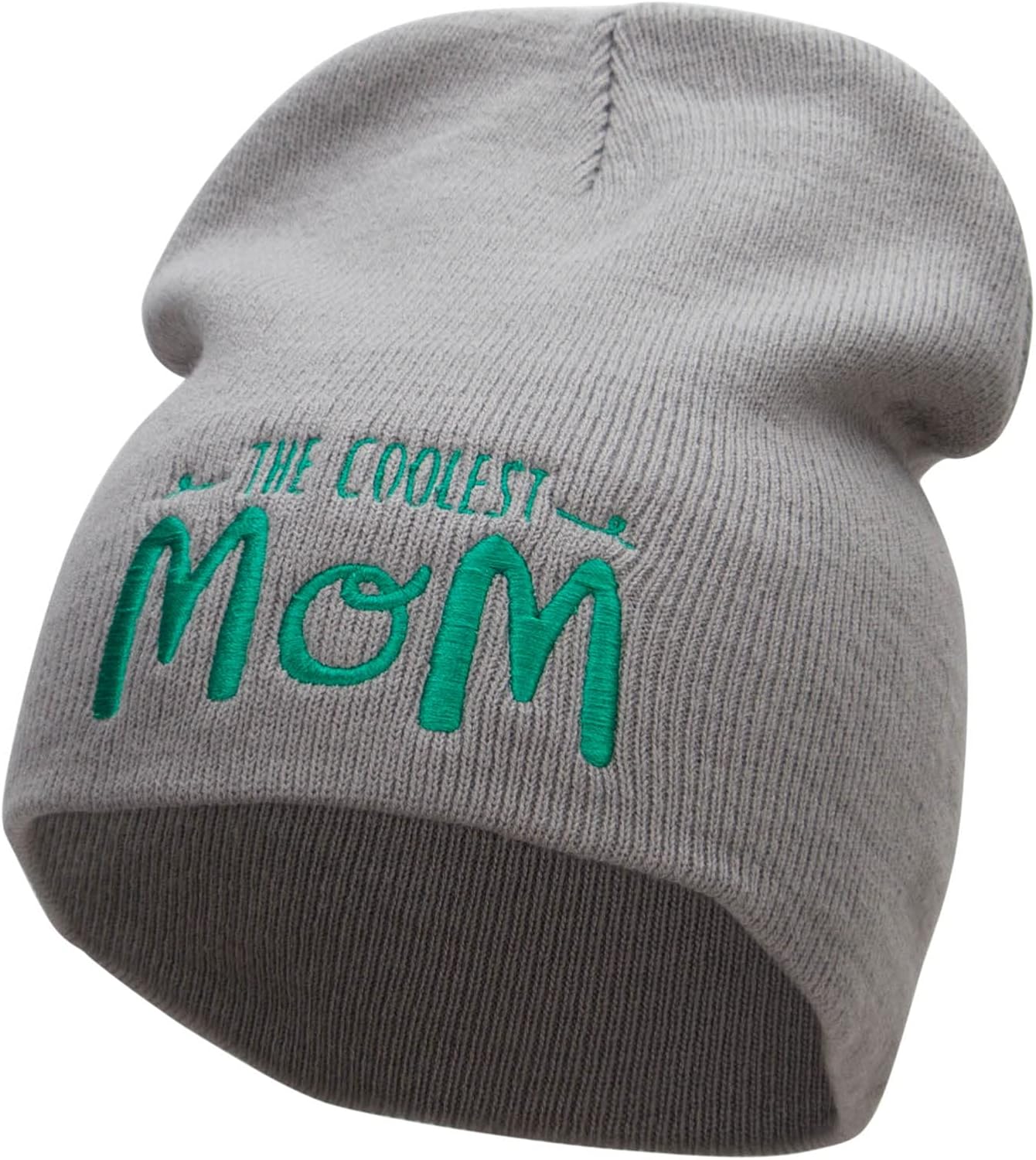 The Coolest Mom Embroidered 8 inch Acrylic Short Blank Beanie