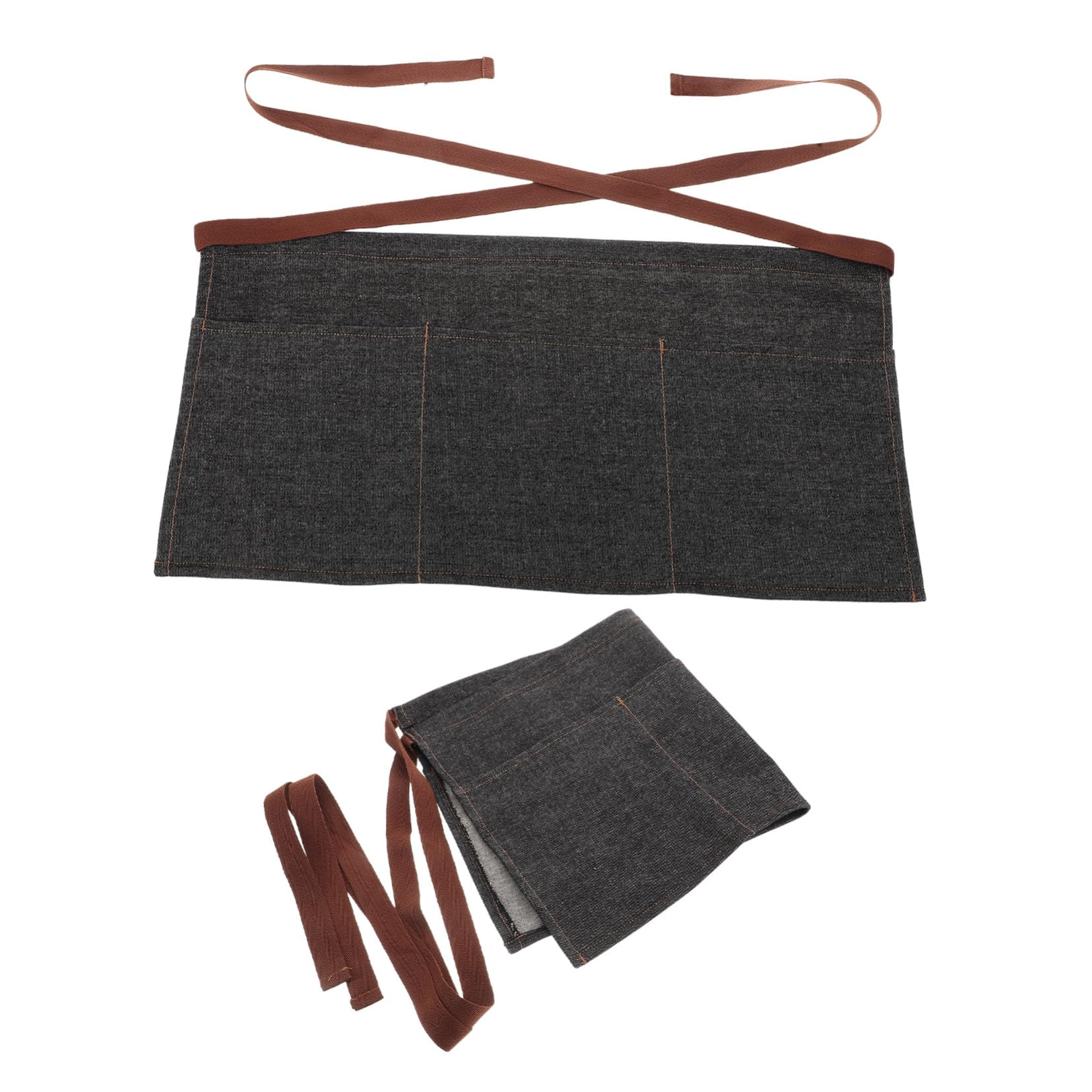 Didiseaon 2 Pezzi Grembiule Cameriere Jeans Corto con Grembiule Vita Mezza Regolabile per Ristorante Cucina Servizio Food Service