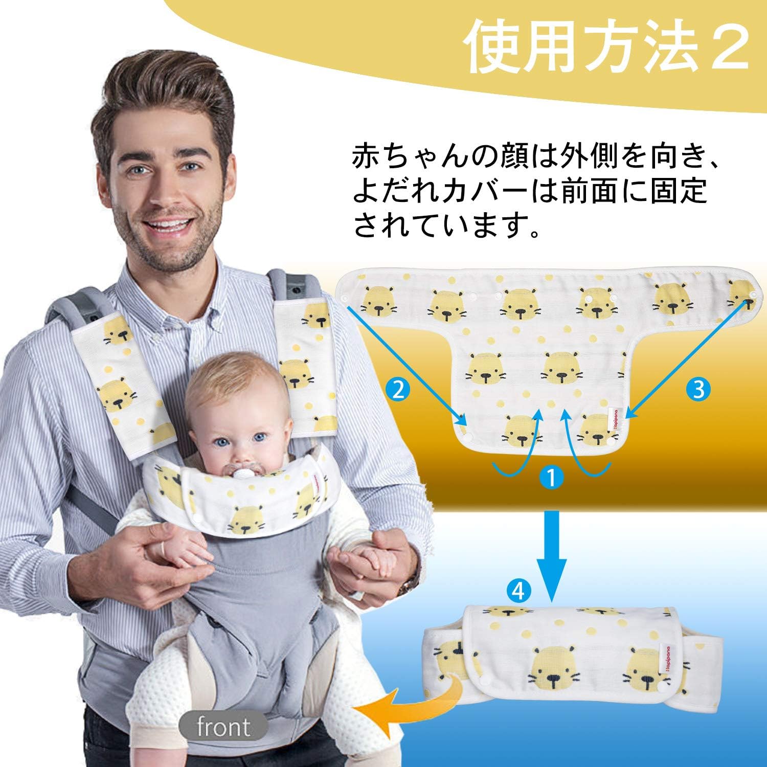 完成 バンダナ形スタイ 抱っこ紐用よだれカバー