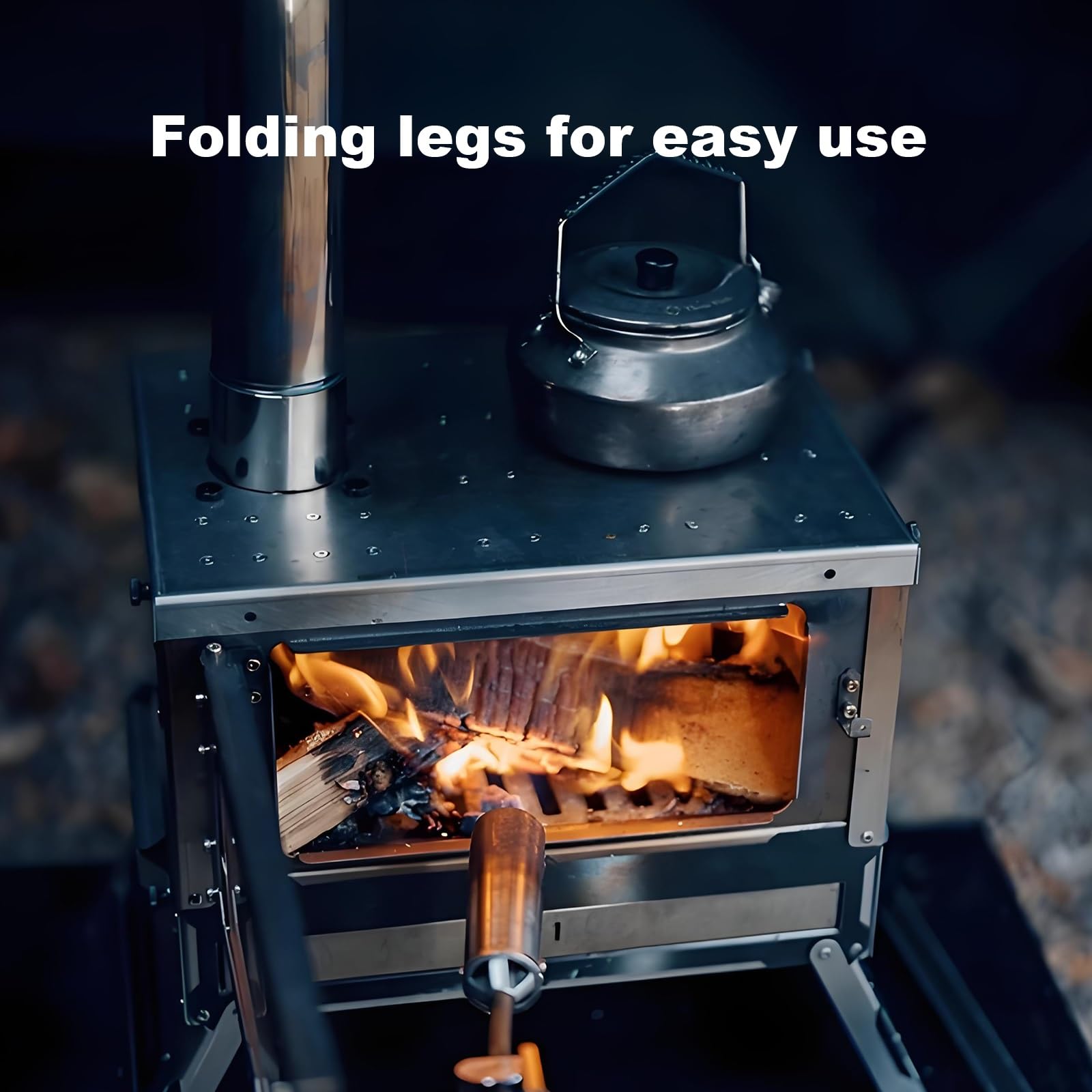 Stufa a Legna da Campeggio In Acciaio Inox Stufas Portatile con Canna Fumaria e Borsa Stufas Multifunzionale da Esterno per Cucinare e Riscaldare al Freddo
