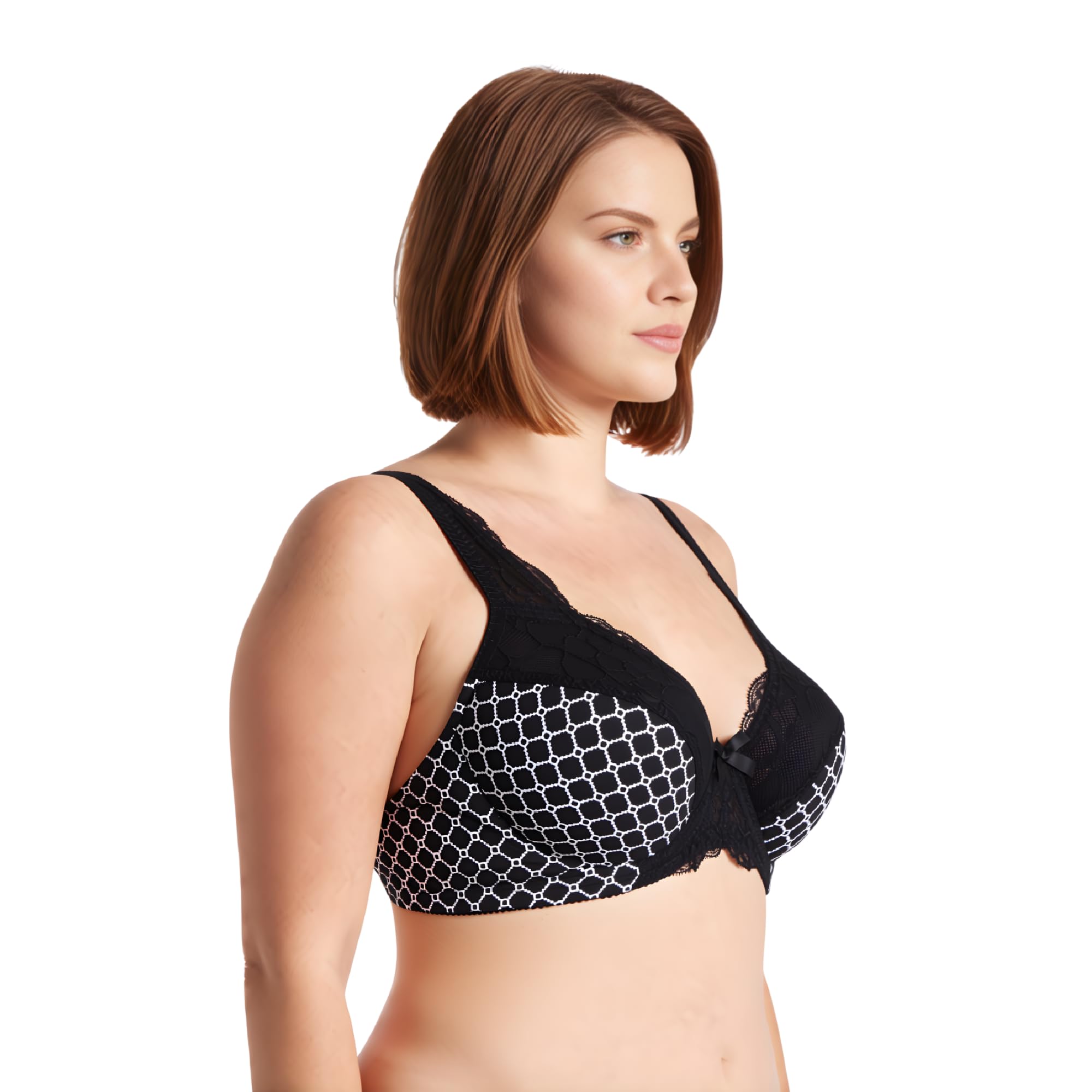 Curve Muse - Minimizer pour Femme, sans Doublure, Soutien-Gorge avec Armatures, avec Broderie, Dentelle, Paquet de 2