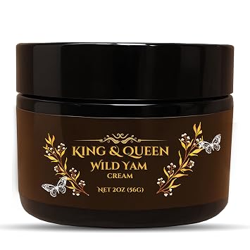Womens Wild Yam Cream Menopause & PMS Relief, Hormone Balance & Hot-Flash Support | Red Clover, Chaste Tree, Ashwagandha | 2 oz King & Queen Wellness STANDARD STRENGTH