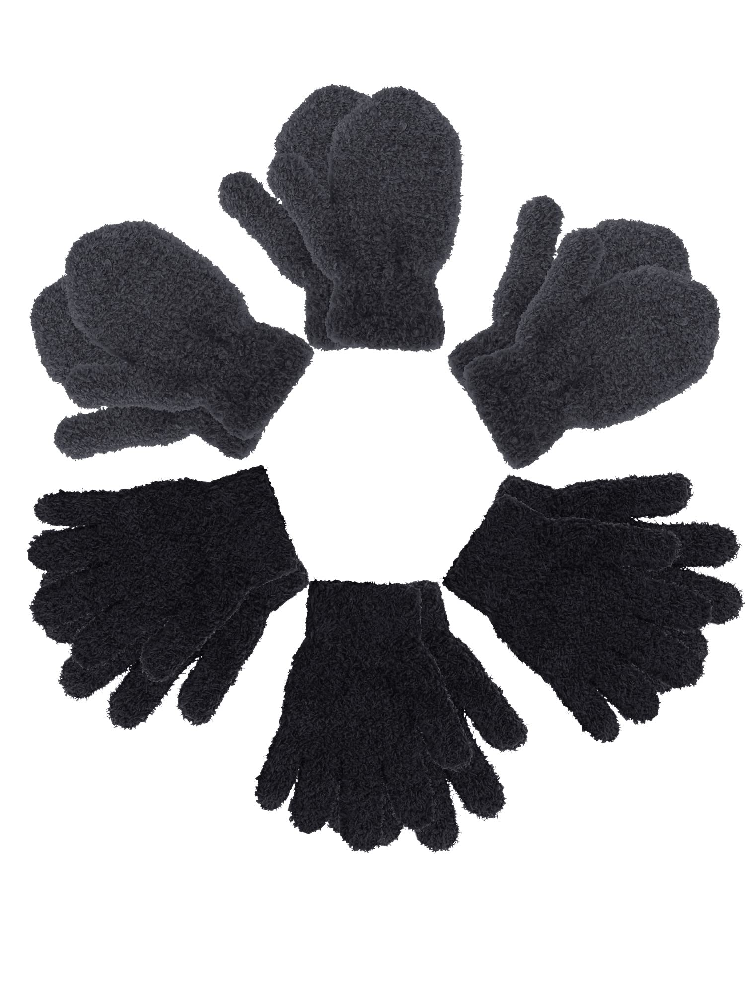 SATINIOR 6 Pairs Toddler Kids Mittens