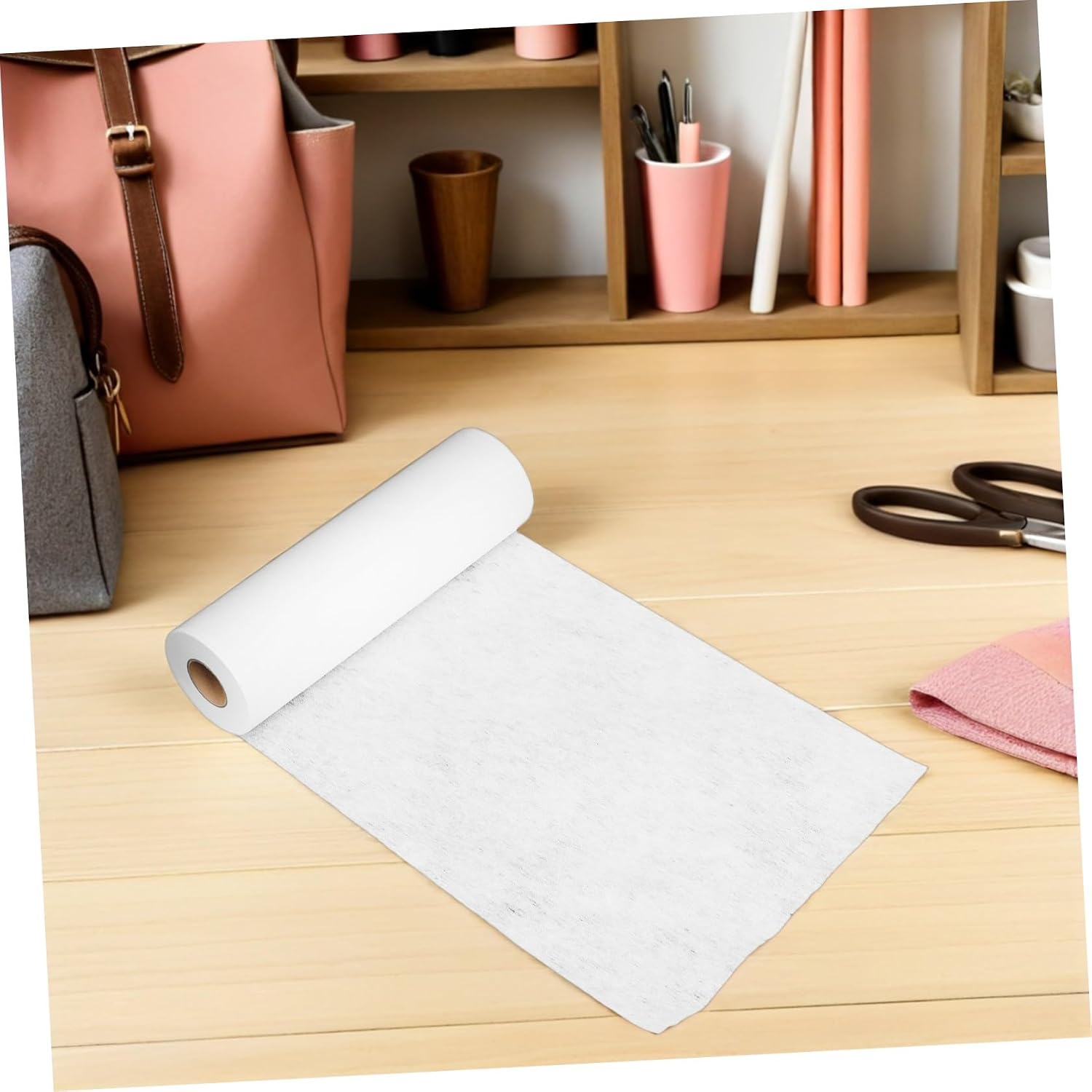 White Single Sided Fusible Interfacing Roll for Quilting Home Decor