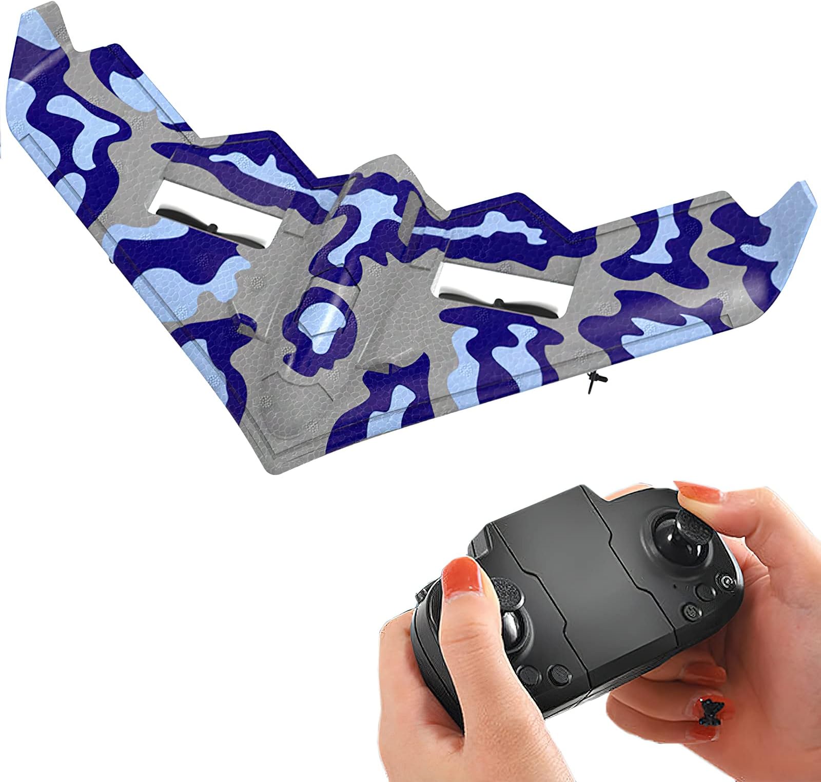 fisca RC Plane Remote Control B-2 Spirit Stealth Bomber Airplane for Beginners, 2.4Ghz 2CH Foam Drone Ready to Fly Aircraft Toy for Kids and Adults