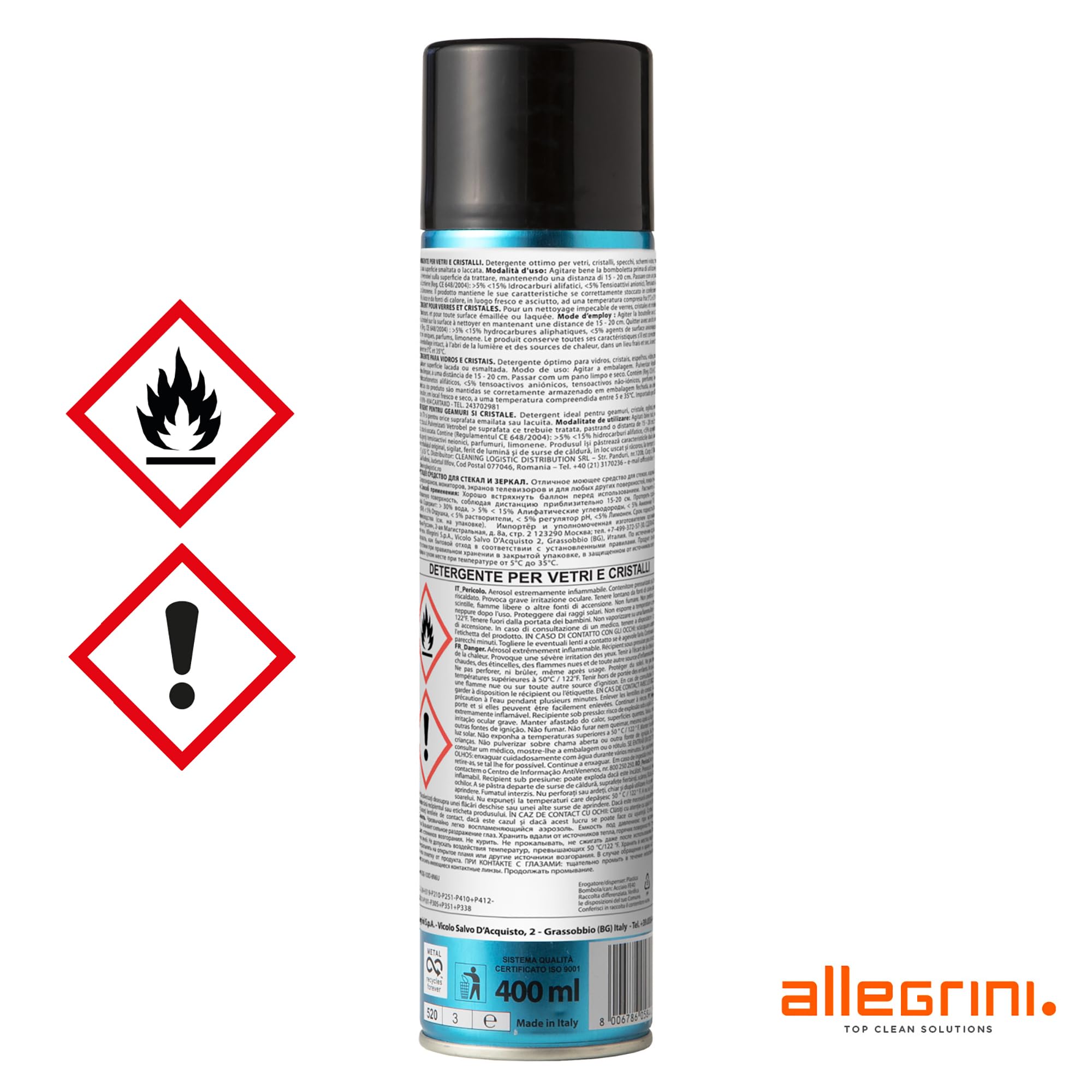 Allegrini Vetrobel Plus Spray Vetri Detergente Multiuso 400 ml