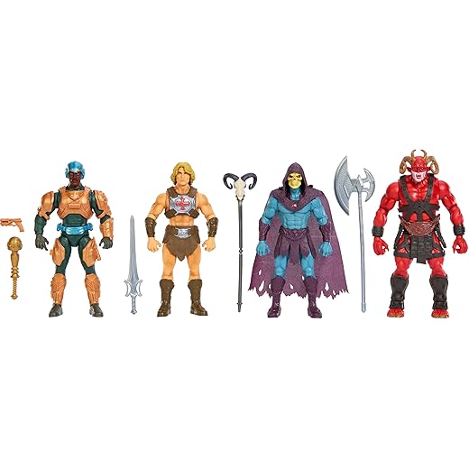 Masters of the Universe Action Figure Toy 4 Pack, 5.5 Inch 2026 Movie Accurate with 1 Exclusive, 14 Posable Joints, Galitzine Elba Björnsson (Amazon Exclusive)