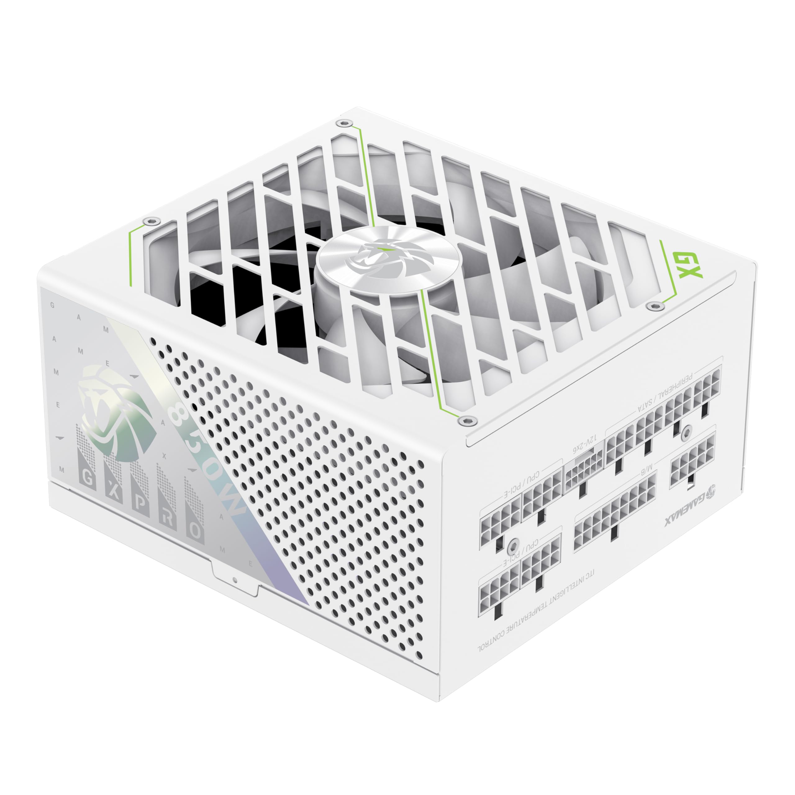 GAMEMAX GXPRO 850G WH Zasilacz PC 850W biały, W pełni modułowy, ATX 3.1 PCIe 5.1 z złączem 12V-2×6, 80 Plus Gold, Kondensatory japońskie 105°C, 7 mechanizmów ochrony, Gwarancja 10 lat