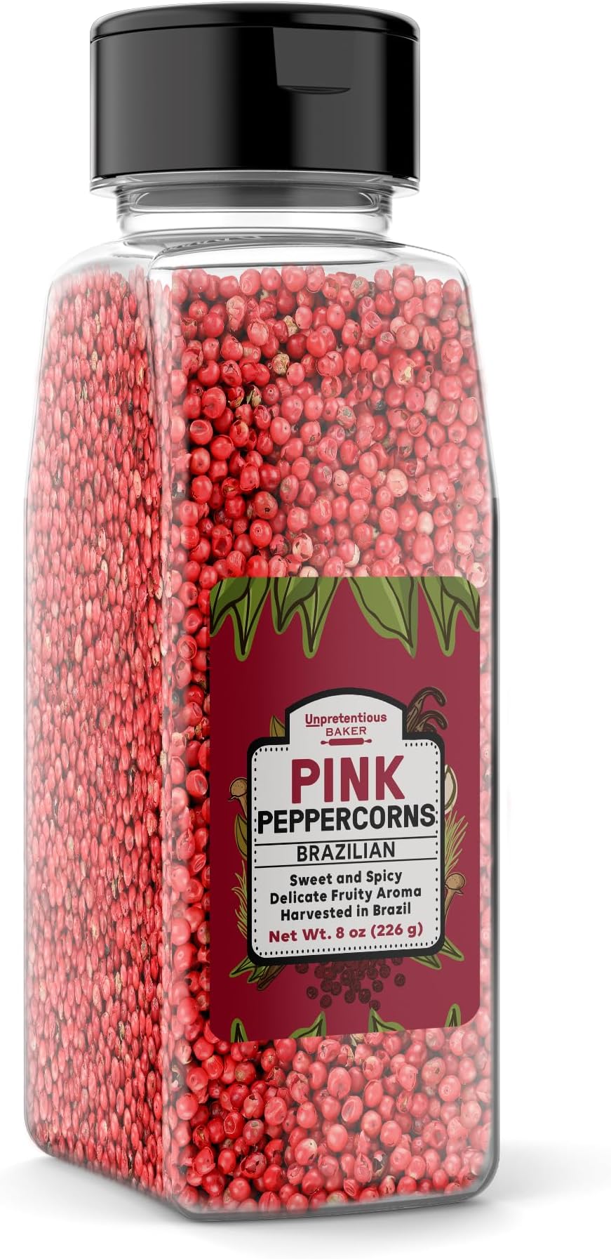 Unpretentious Whole Pink Peppercorns Baker, 4 Cups, From Brazilian Pepper Trees, Fruity & Spicy Taste