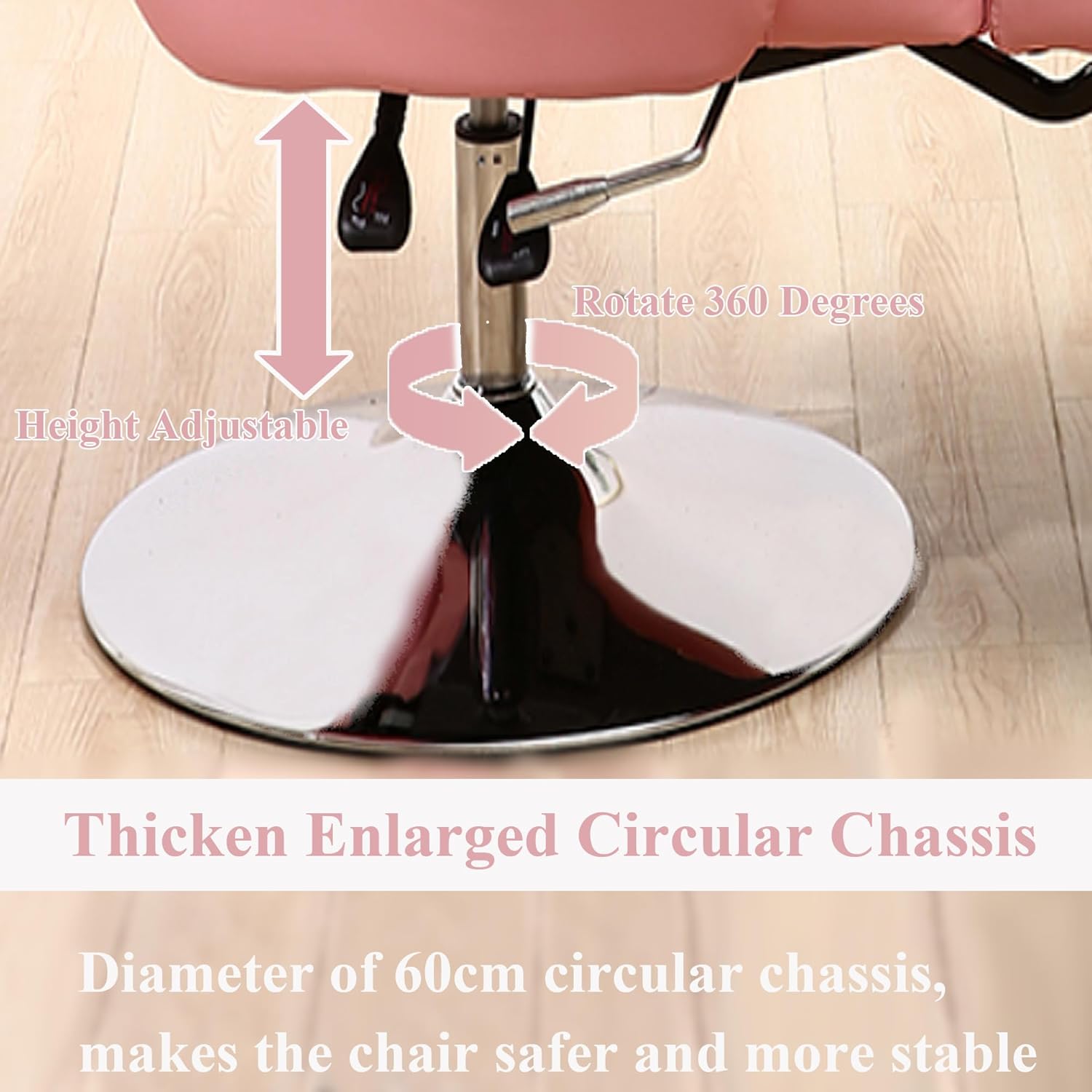 Beauty Bed Chair Salon Chair Lifting Air Pressure Facial Bed Spa Table Adjusted Angle 90-175 Degrees Pink Beauty Massage Equipment Rest for Esthetician Salon