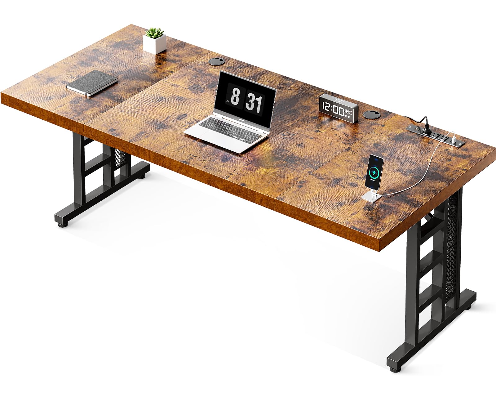 Amazon.com: Coleshome 78 Inch Executive Desk with USB Ports, Large ...