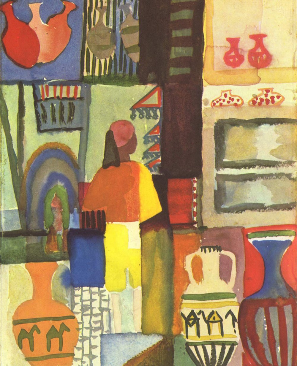 Arte de August Macke: lámina mate de alta calidad y marco de madera