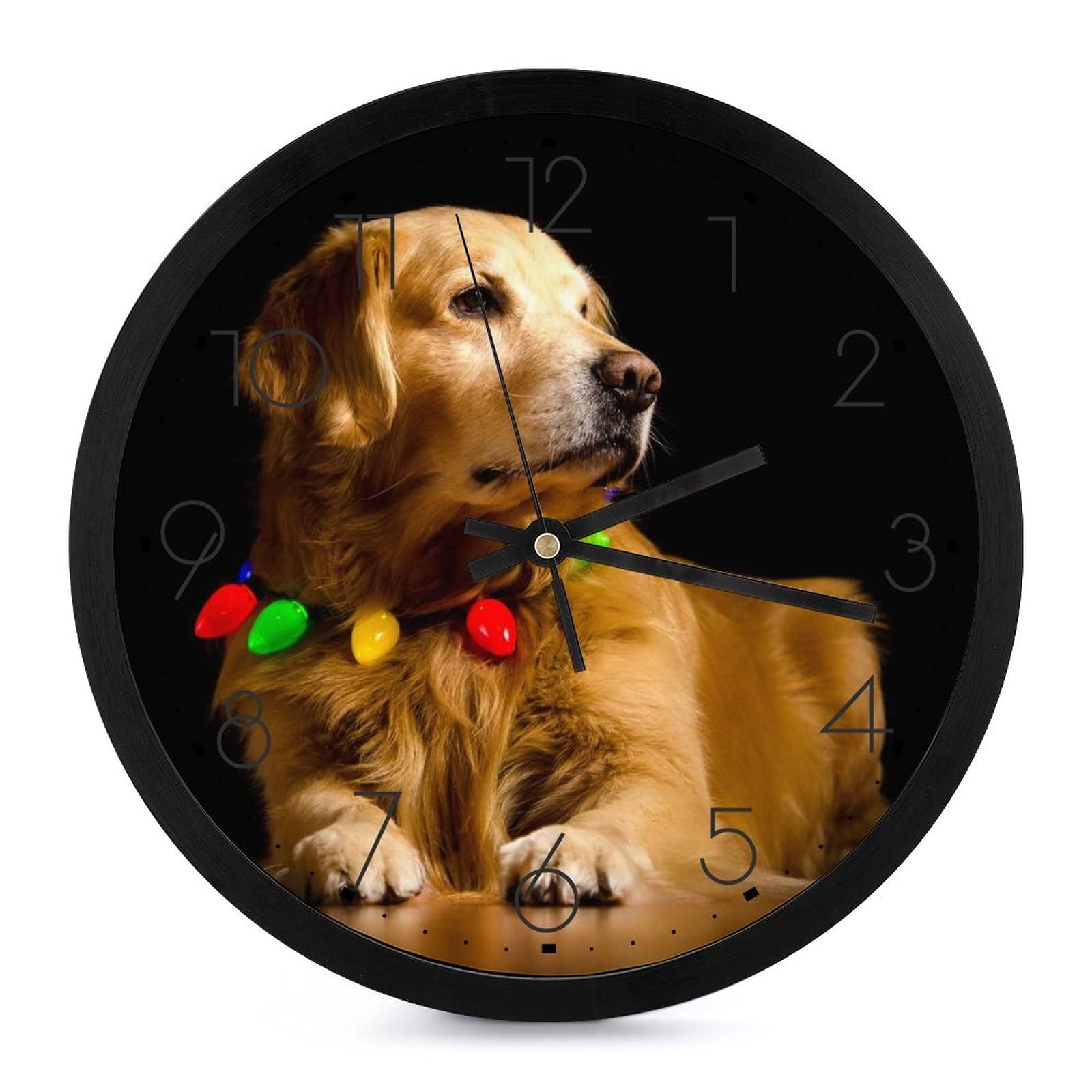 Horloge murale chien en peluche avec grands chiffres lisibles