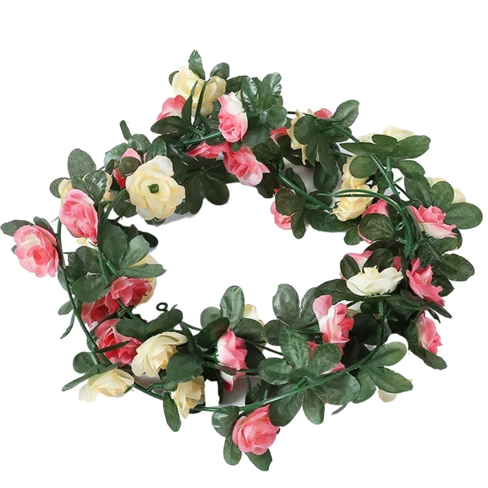 LuoAXINN Artificial Rose Vine Silk Artificial Flowers Garland Rose Vine