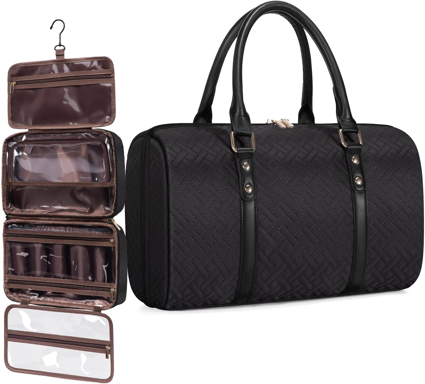 LOVEVOOK Toiletry Bag for Women, Waterresistant Hanging Bathroom Travel Bag, Large