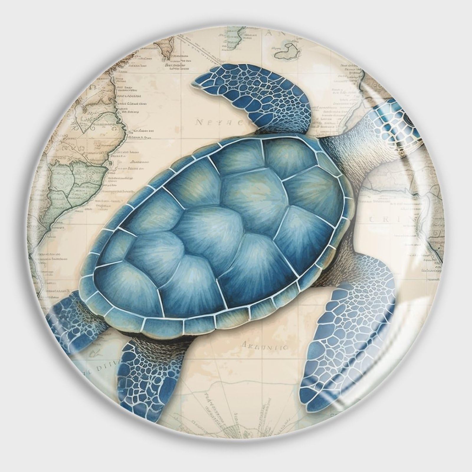 Aimants de réfrigérateur vintage puissants anti-rayures en verre motif tortue marine