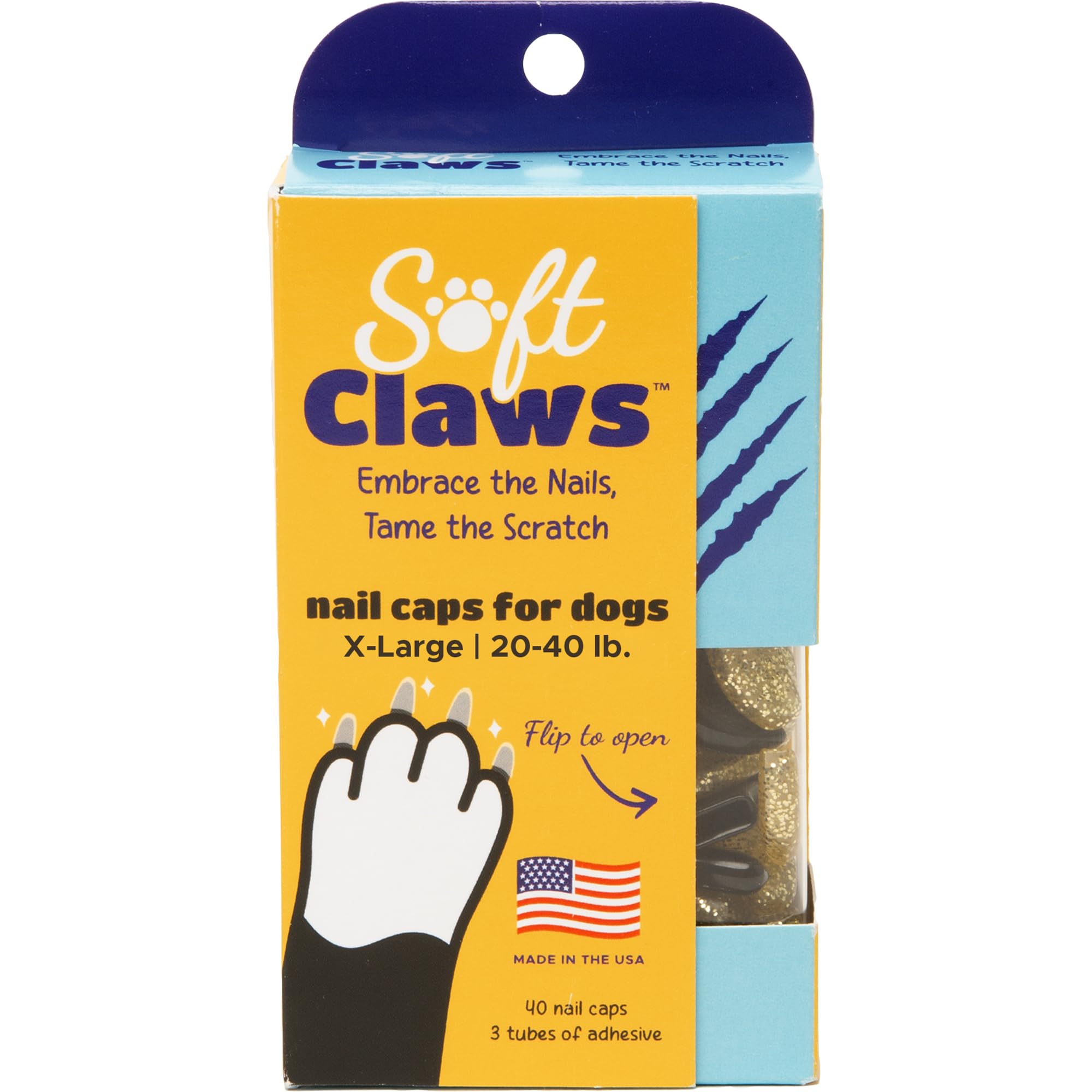 Soft Claws Dog Nail Caps, 40 Caps, X-Large