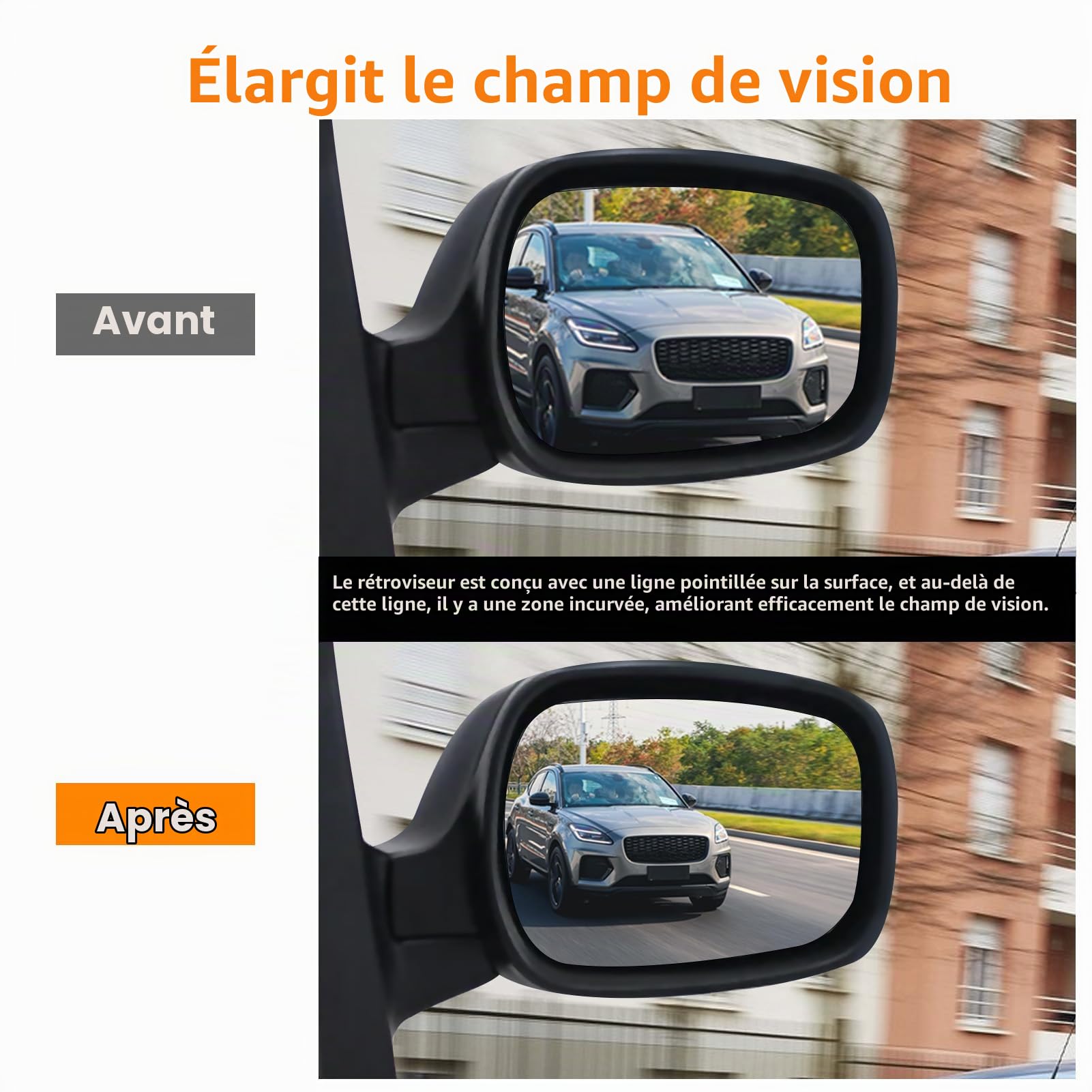 1PCS pour Renault Kangoo I Vitre Rétroviseur Chauffant 2004-2009 | Miroir Rétroviseur Kangoo 1 Verre Retroviseur 2004 2005 2006 2007 2008 2009 Vitre Retro Kangoo I(Universel Gauche/Droit)