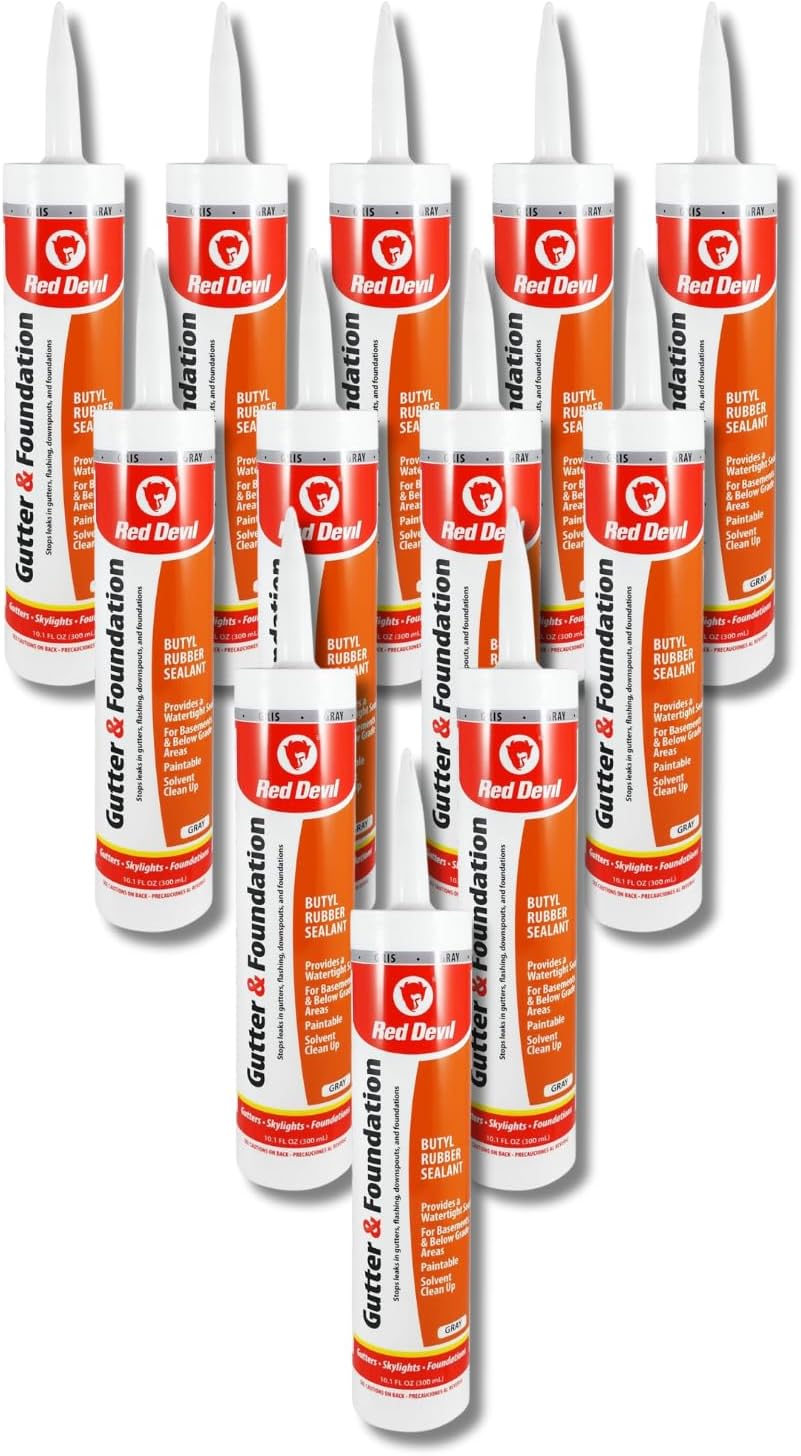0697AG Gutter & Foundation Sealant, 10.1 oz., Gray, (Pack of 12)