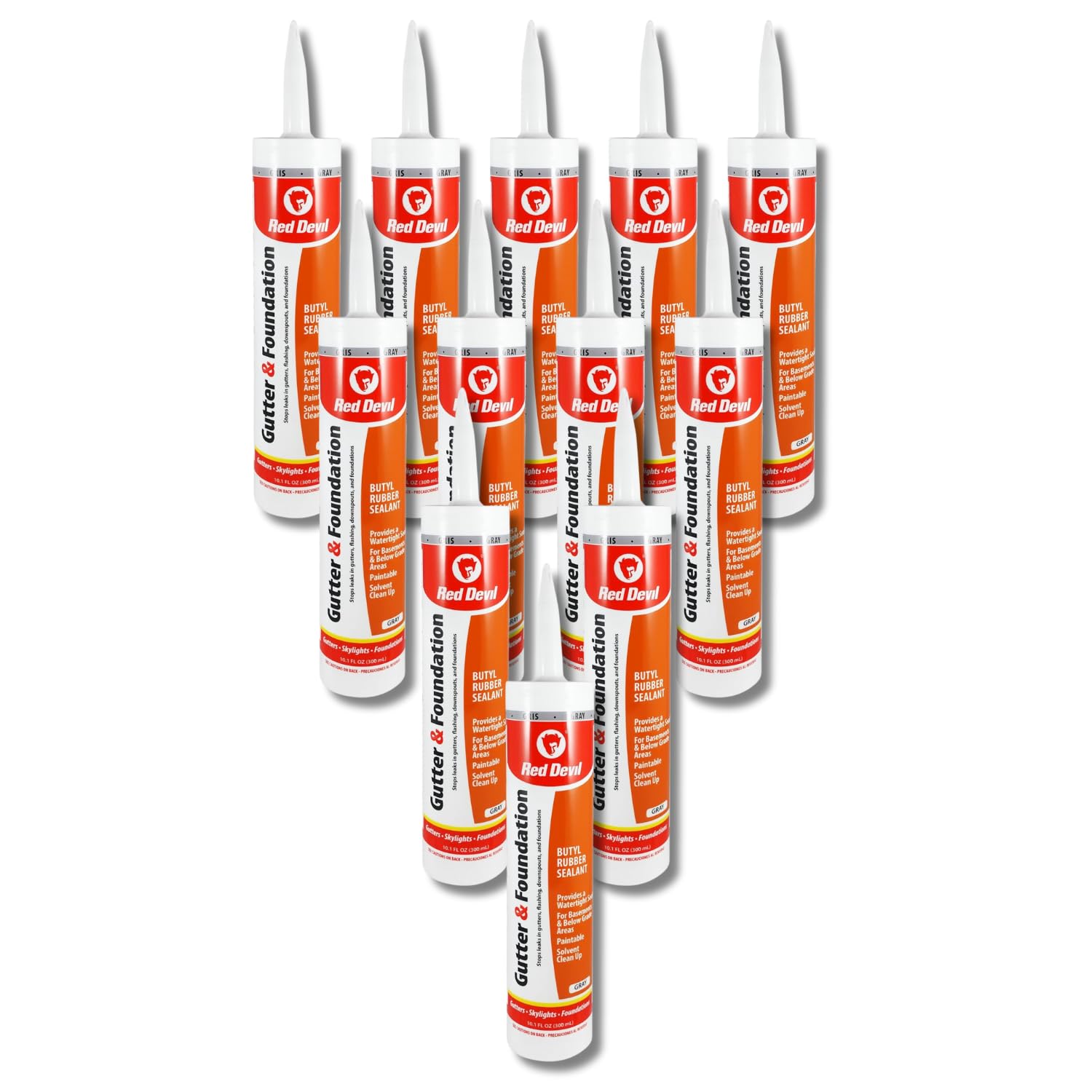 Red Devil 0697AG Gutter & Foundation Sealant, 10.1 oz., Gray, (Pack of 12)