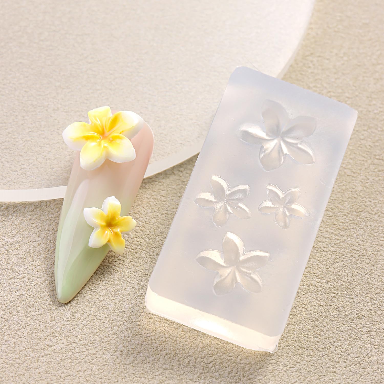 Zestaw silikonowych form do zdobienia paznokci, 3 szt., 3D Plumeria, kwiat i ocean, muszla z długopisem, przezroczyste formy do zdobienia paznokci, narzędzia do manicure, formy para Uñas