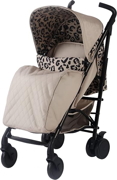 My Babiie MB51 Dani Dyer Leopard Lightweight Stroller, Sturdy & Protective, Lightweight Frame, Comfort, Manoeuvrability, Suitable from Birth to Maximum 22kg, with Cup Holder, Rain Cover and Footmuff - 4