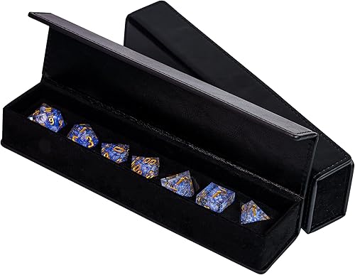 Miniatura 6 de Cusdie Dados DND de bordes afilados 7 dados DD juego de dados poliédricos hechos a mano para juegos de rol MTG Pathfinder ciantipo atrevido