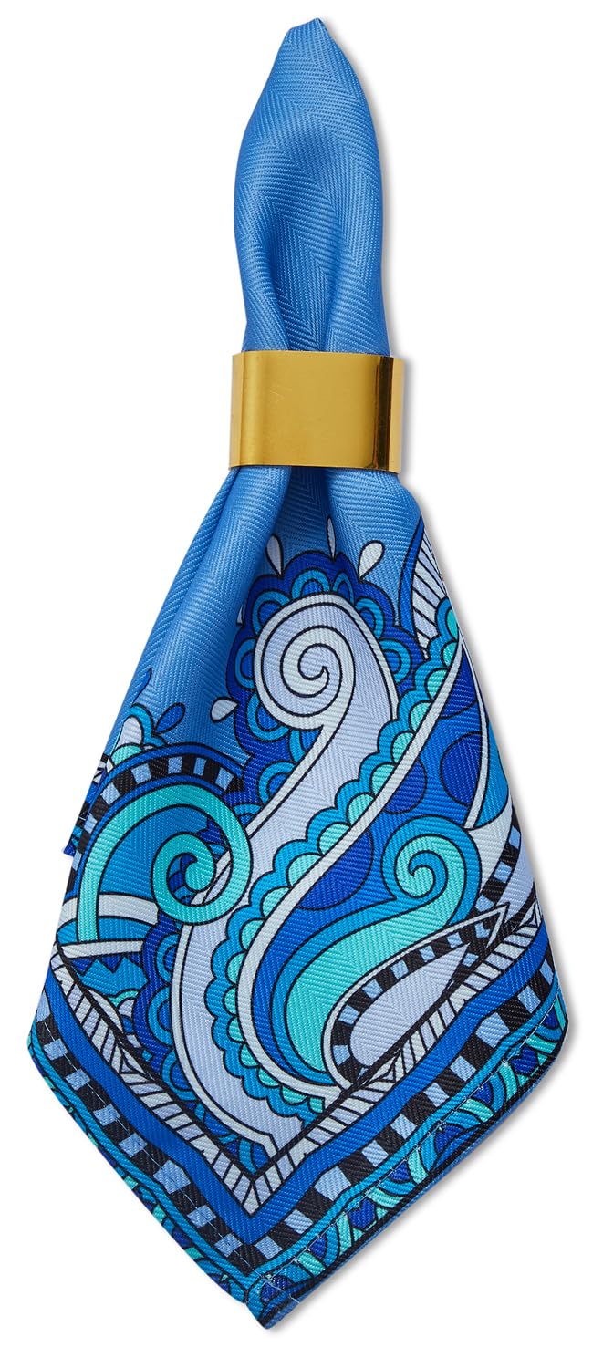 Fennco Styles Patriotic Embroidered American Flag Cloth Napkins 20