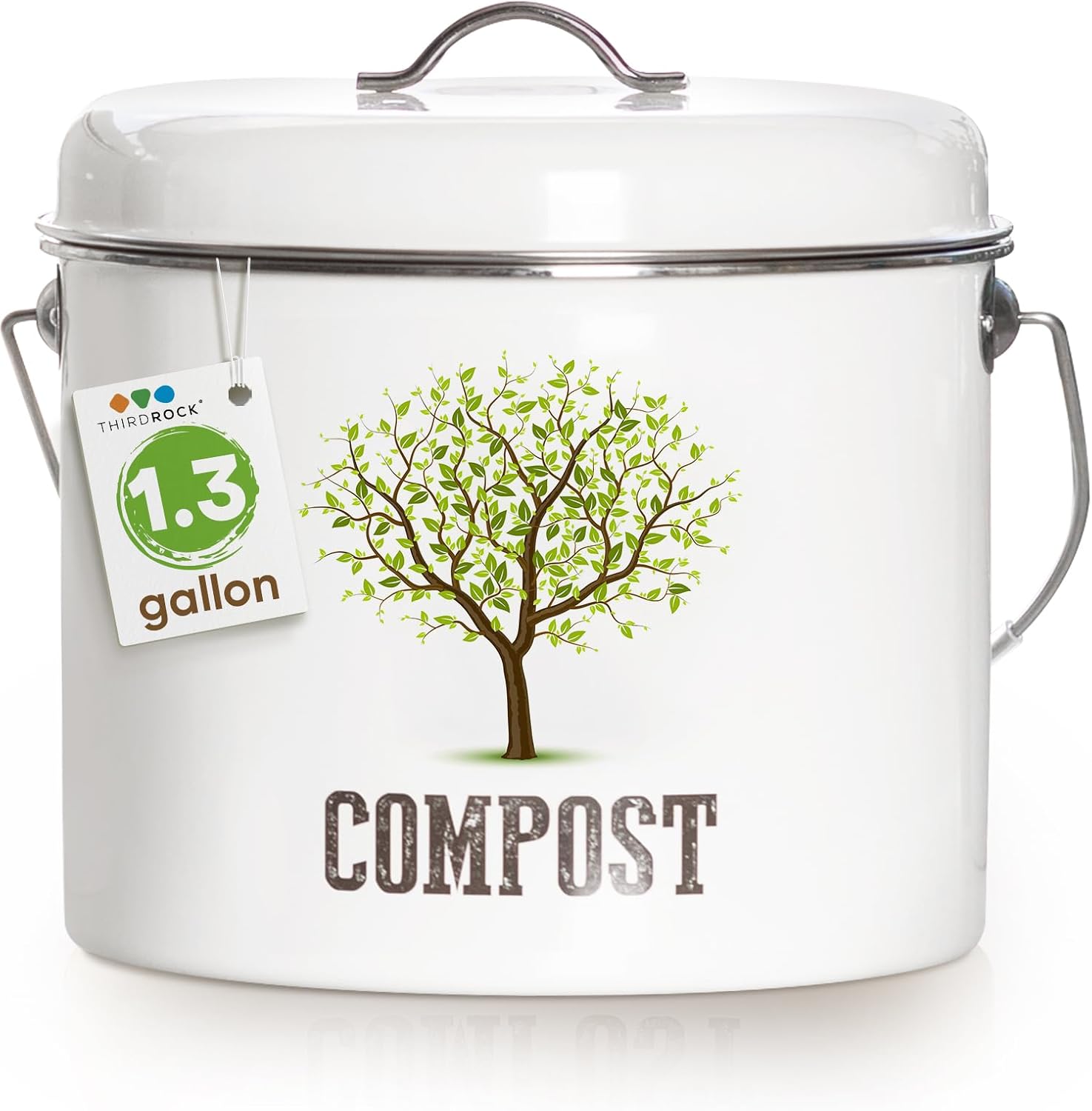 Third Rock Contenedor de compostaje de cocina Cubo de composta de 1.3 ...