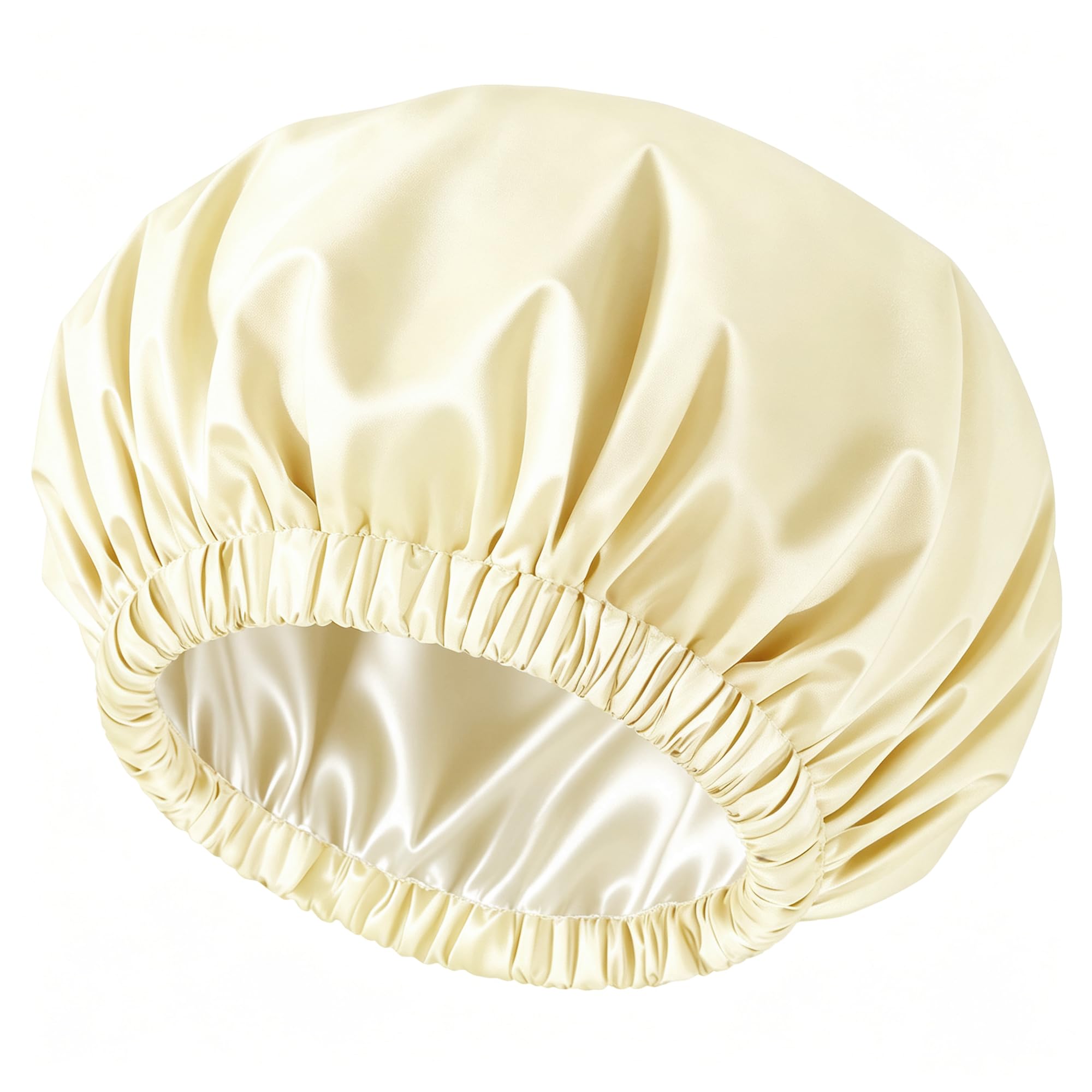 Satin Shower Cap for Women - Waterproof & Reusable -15