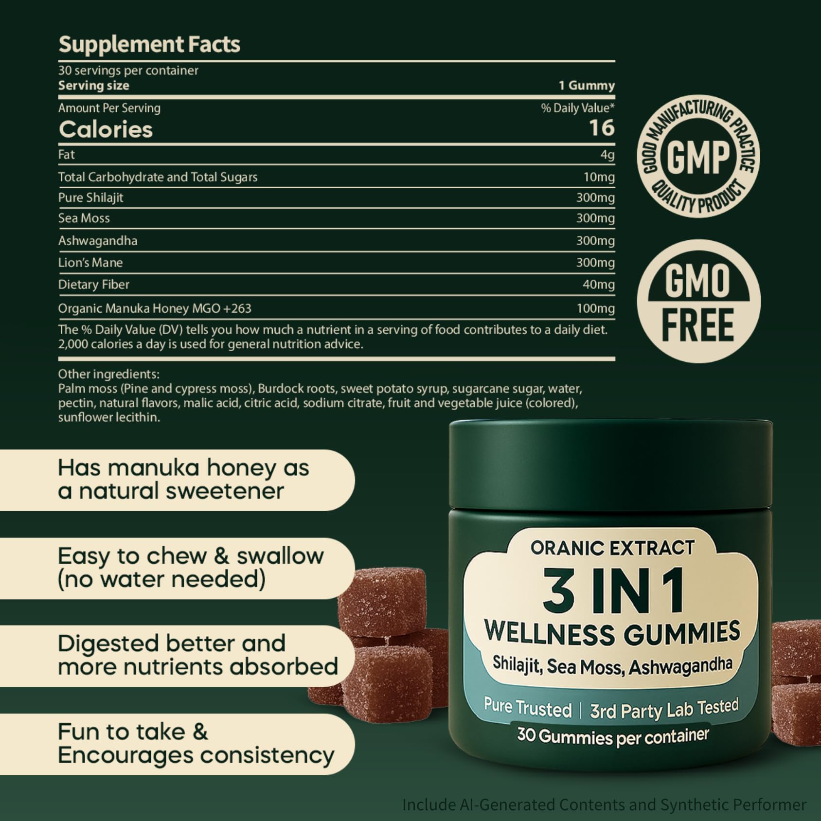 She Legit Wellness Gummies for Men, 3 in 1, Energy Support — Amazon image 3