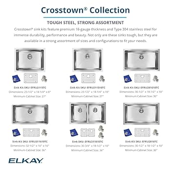 Elkay EFRU281610TC Crosstown 30-1/2