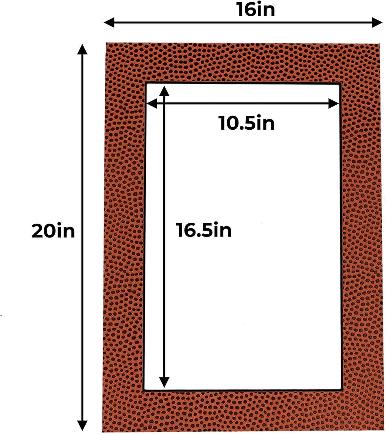 Poster Palooza 16x20 Mat for 11x17 Photo - Precut Football Texture Picture Matboard for Frames Measuring 16 x 20 Inches - Bevel Cut Matte to Display Art Measuring 11 x 17 Inches - Acid Free ONE MAT
