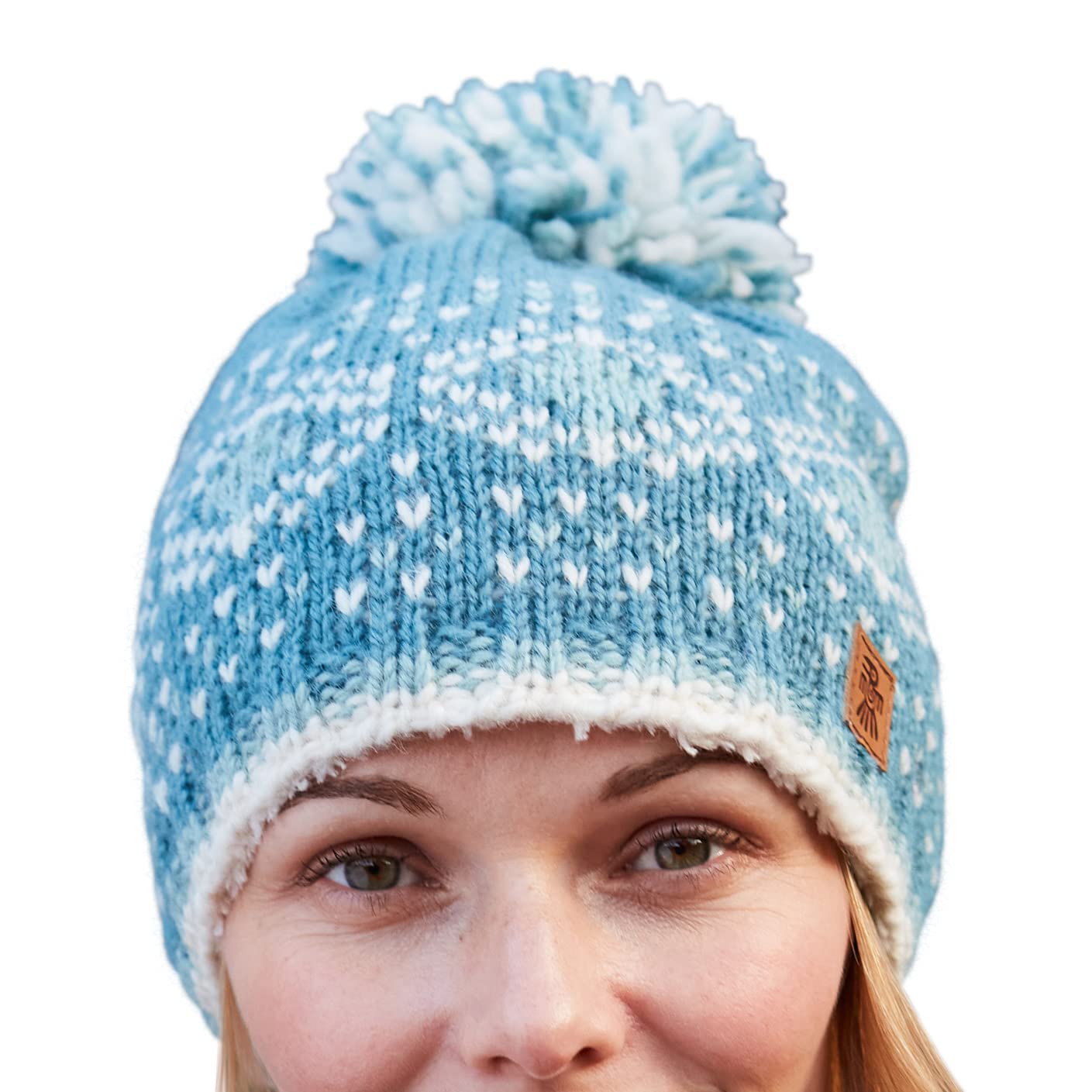 Gorro De Lana Para Mujer Pachamama - Bordado De Flores Hecho A Mano, Multicolor, Talla única, Extra Cálido Con Forro Polar, Ideal Para Invierno