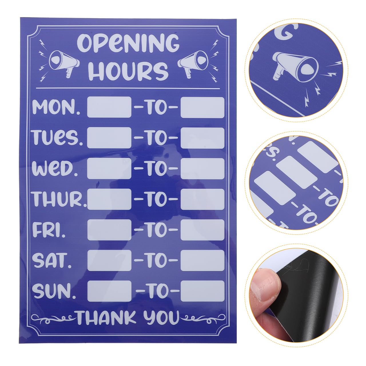 IMIKEYA Autocollant 'Heures d'Ouverture' pour Vitrine ou Porte - Panneau Effaçable des Heures d'Ouverture 30x20cm pour Cafés, Bars, Restaurant，Magasins ou Bureaux