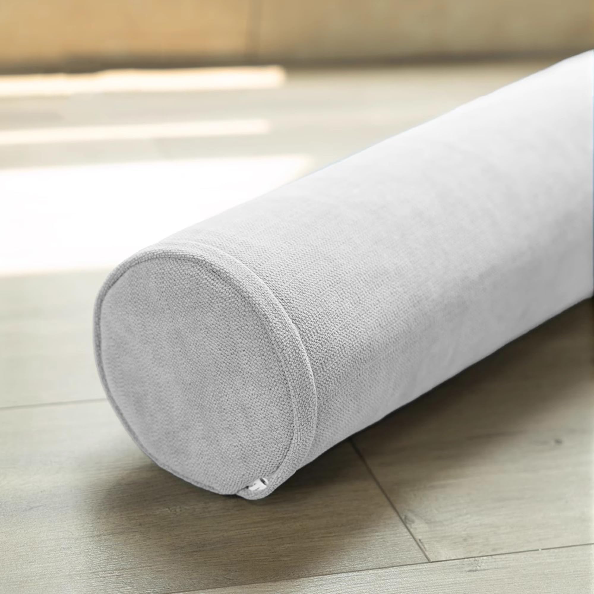 Cuscino cervicale rotondo per supporto lombare rimovibile per divano letto auto – 70 x 12 cm bianco ergonomico comfort per collo e schiena sollievo