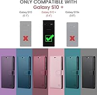 Vista 2 de Funda tipo cartera para Samsung Galaxy S10+/S10 Plus de 6.4 pulgadas, con bloqueo RFID, soporte para tarjetas de crédito, de piel sintética, función