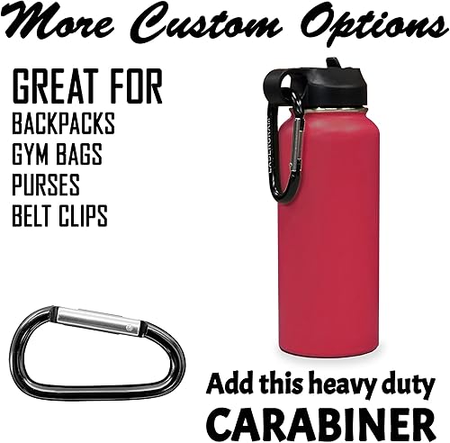 Miniatura 4 de LaserGram Botella de agua de doble pared abatible de 32 onzas con pajilla, gato con mariposa, grabado personalizado incluido (granate)