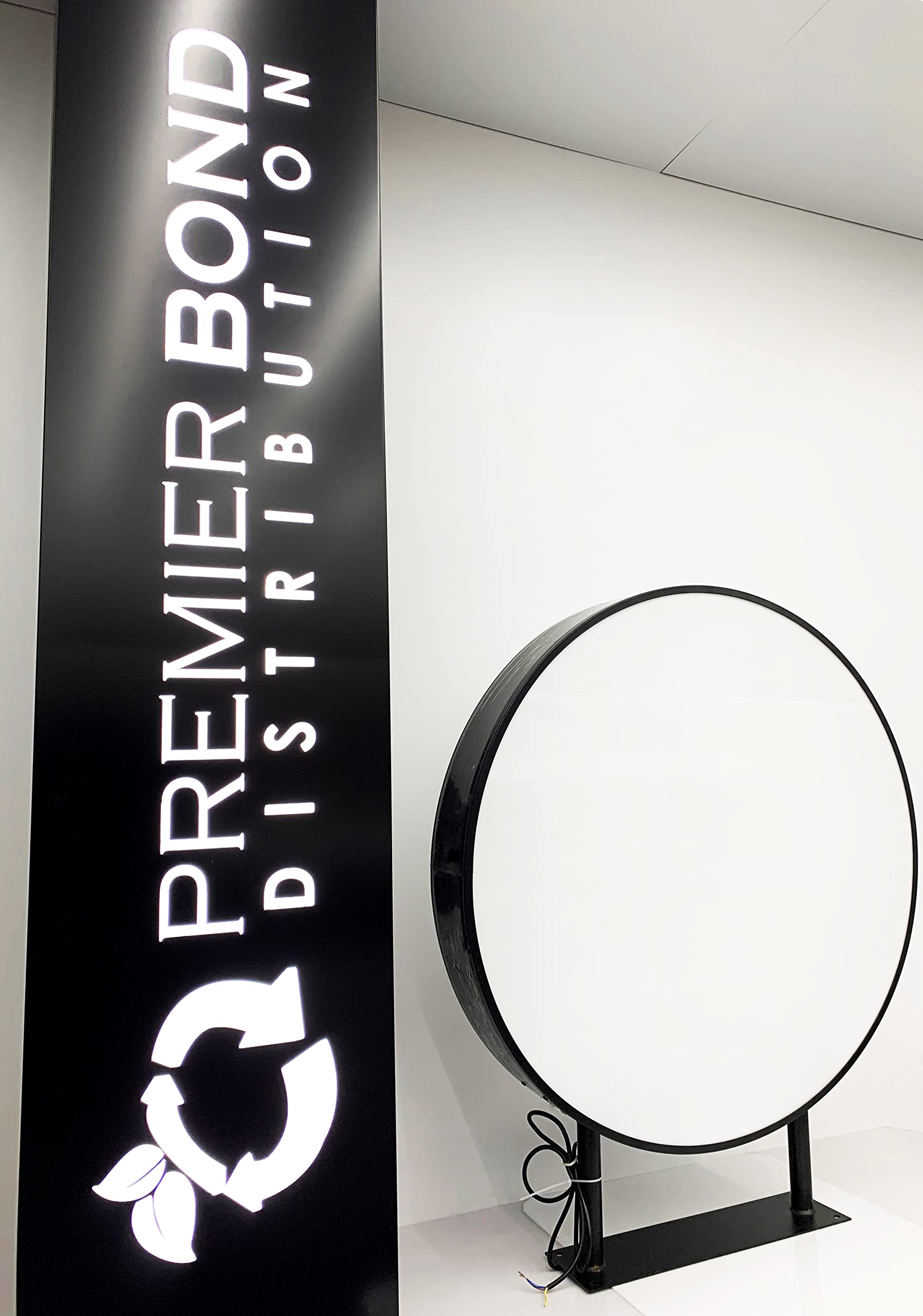 Cartello luminoso per negozio a LED - Lightbox da 80 cm x 80 cm rotondo a doppia faccia impermeabile - Cartellone per attività all'aperto a parete per caffè, ristoranti, barbieri e take-away (con