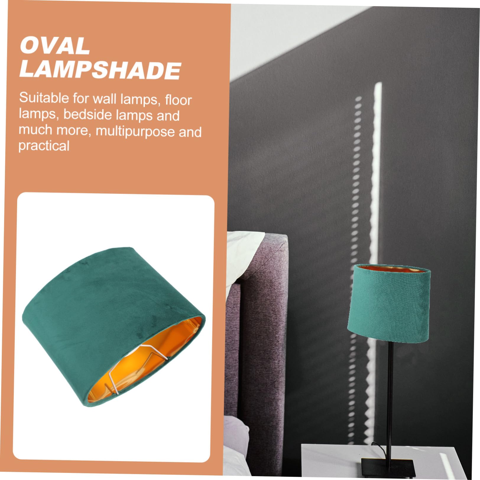 Ovaler Lampenschirm aus Gewebe für E27 Tischlampe Weihnachten Mottoparty