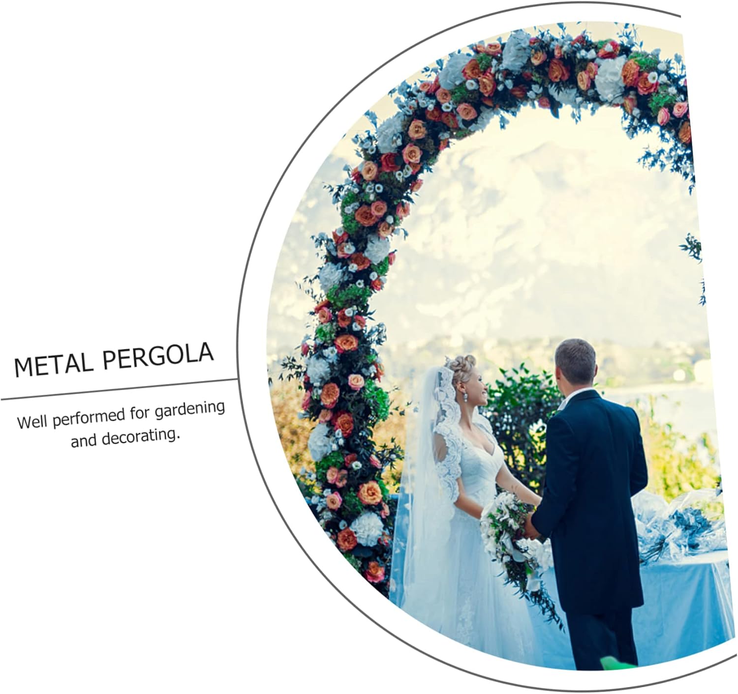 1 Set Metal Arch Wedding Garden Climbing Plant Bridal Party Decoration Arbor for Outdoor Events