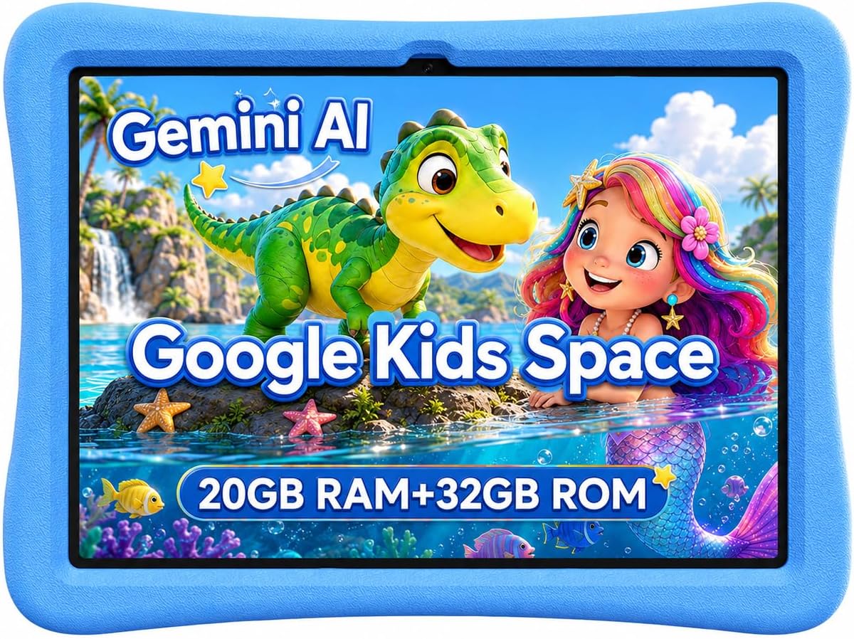 SVITOO Kids Tablet 10 Inch, Android 16 Tablet, 20GB RAM, 32GB Storage
