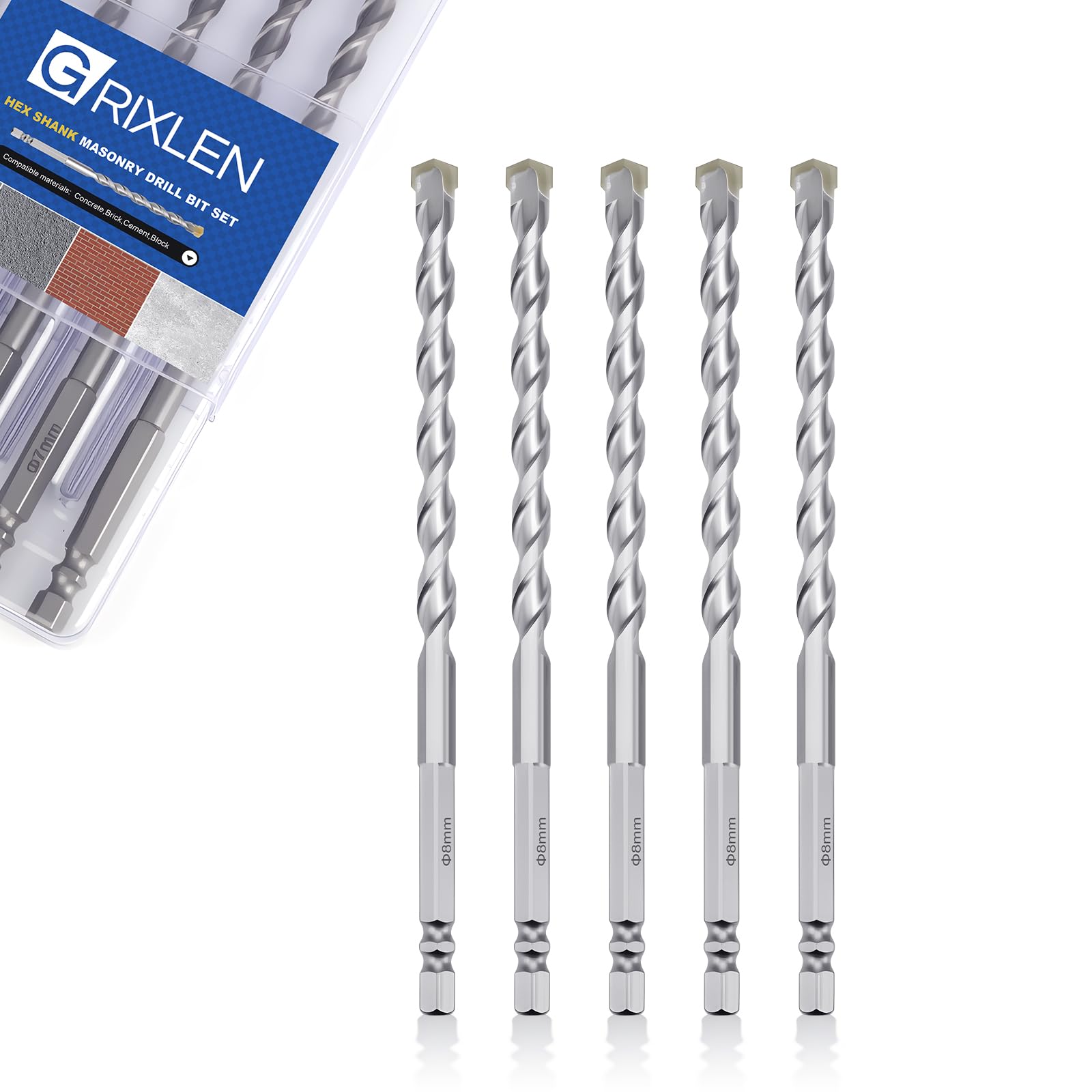 GRIXLEN Masonry Drill Bits - 3 Pack 4mm -18 GRIXLEN Masonry Drill Bits - 3 Pack 4mm -18