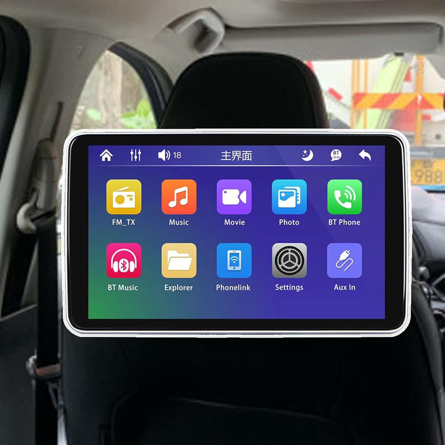 Car Headrest TV,Touch Screen,Back Seat Player,Rear Seat Entertainment,Support Cordless Carplay Android Auto Screen Projection