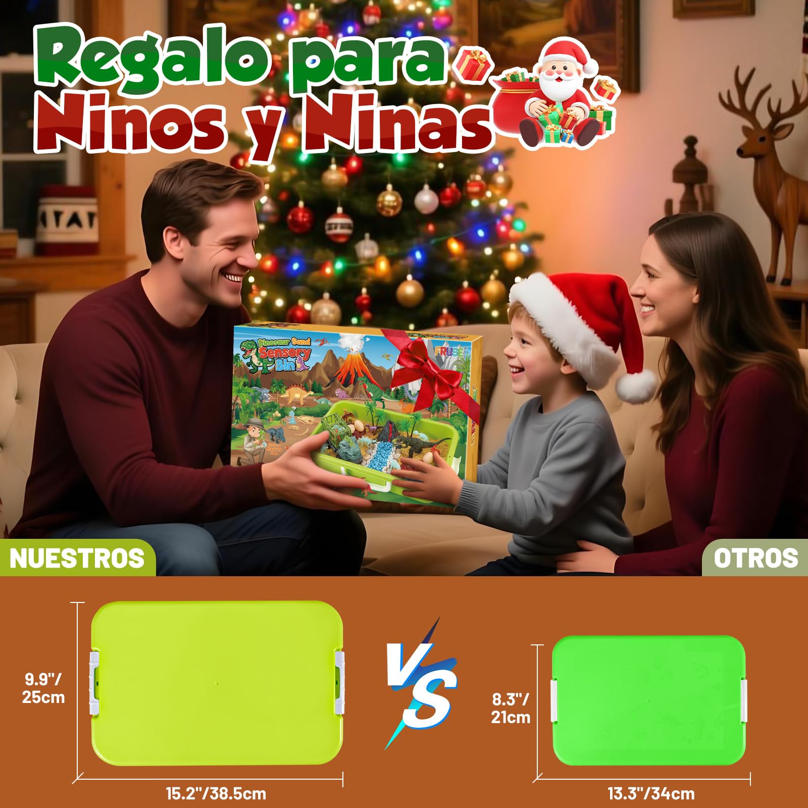 FRUSE Arena Juguete Mágica, Arena Juguete con Sand, Dinosaurios Juguetes, Lupa Dino, Caja de Arenas con Tapa, Arenas para Arenero Infantil, Regalo Juguetes Niño Niñas 3 4 5 6 7 8 Años