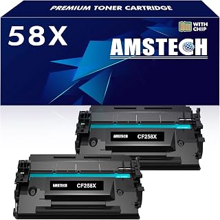 58X CF258X M428fdw Toner Cartridge: 2 Pack (with Chip, High Yield) Replacement for HP CF258X 58X 58A CF258A Laserjet Pro M404n M404dn M404dw MFP M428fdw M428fdn M428dw M404 M428 Printer (Black)