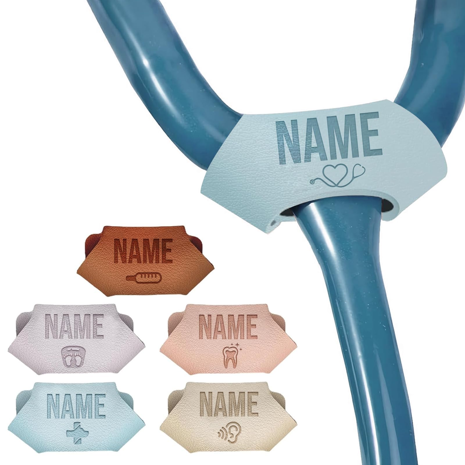 Personalized Stethoscope Leather Name Tag, Custom Stethoscope ID Tags, Stethoscope Accessories, Gifts or Nurses, Doctor, Vet, Medical Assistant,