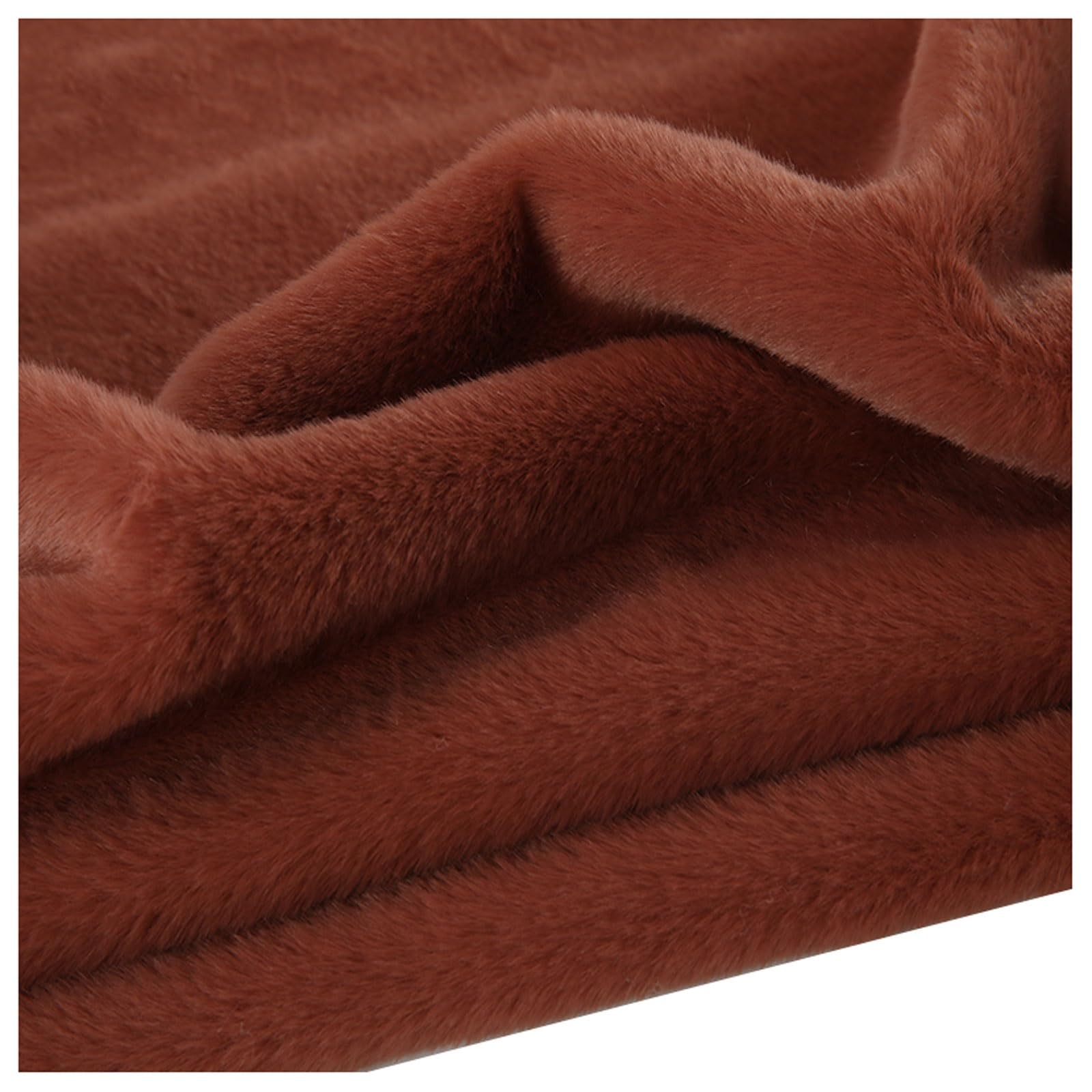 Short Pile Plain Fun Faux Fur Fabric Material, Soft Plush Faux Imitation Fur Material, for Costume, Cosplay, Art Crafts, Photography Backdrops, Home Decor, Toys, 50x160cm, 59 Colors (Color : Red Tang