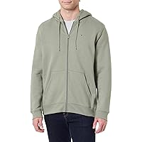 Tommy Jeans Uomo Felpa con Zip Flag Zip Thru con Cappuccio, Verde (Utility Sage)